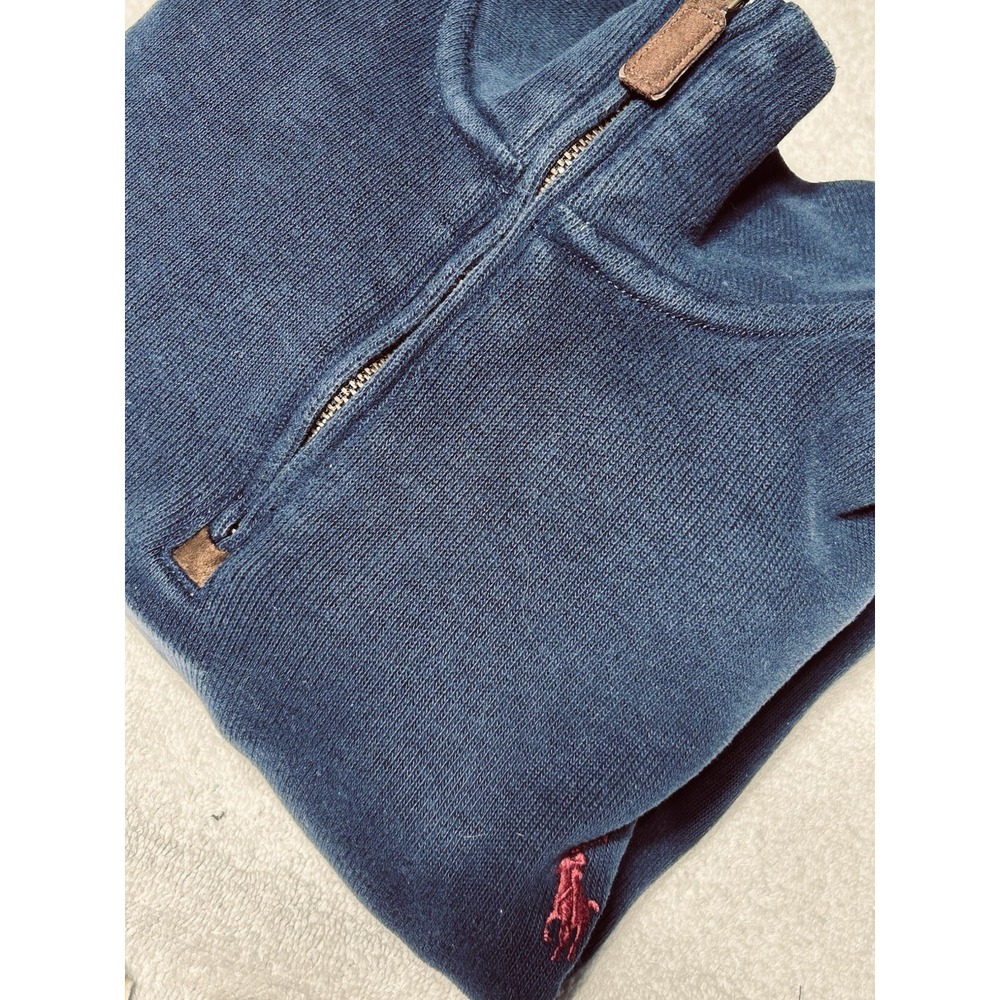 Polo Ralph Lauren Men's XL Navy Blue Quarter Zip Pullover Sweater Red Pony